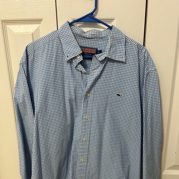 Vineyard Vines Blue Gingham Shirt - Large - Picture 1 of 3